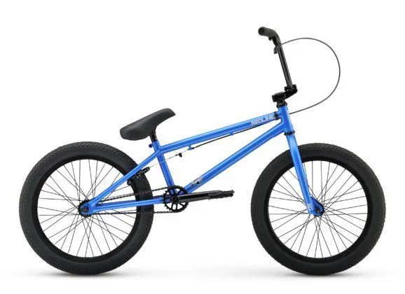 An all-blue BMX bike with a matching blue fork
